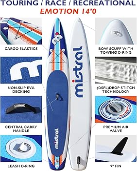 Amazon.com : Mistral Inflatable Stand Up Paddle Board, 14'x28''x6 Amazon.com : Mistral Inflatable Stand Up Paddle Board, 14'x28''x6